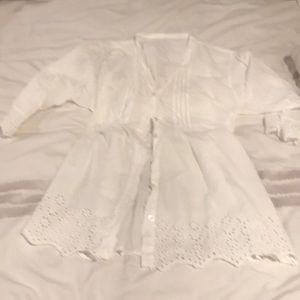No label men’s white shirt tunic dress